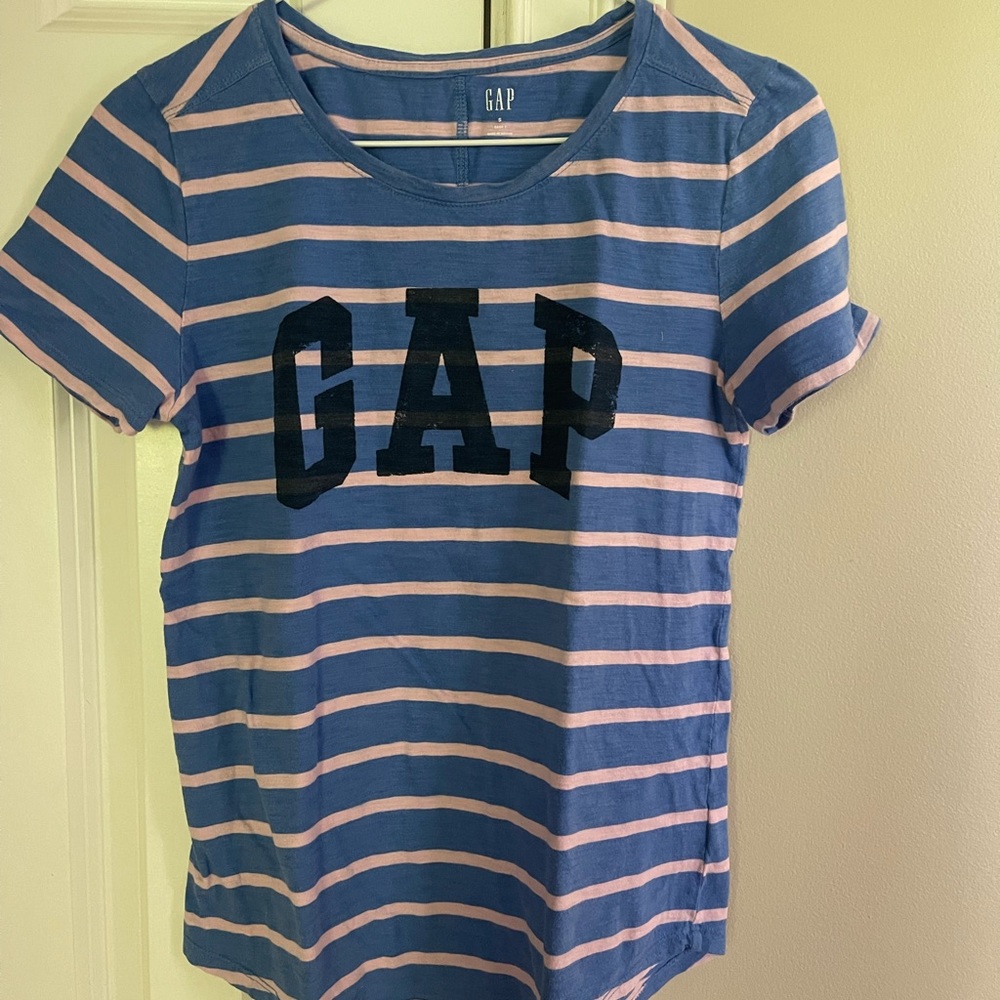 Two Gap striped t-shirts with logo.